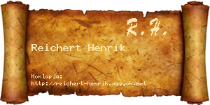 Reichert Henrik névjegykártya